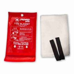 the first aid kit includes two zippers and a fire blanket for emergency response purposes