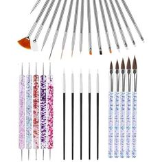 30pcs nail design tools Set,Nail Dotting Tools,Nail Art Pens brushes,Nail Art Sculpture Pen US193, black Amazon Art Supplies, Dark Aesthetic Nails, Chrome Nail Colors, Nail Art Tool Kit, Nail Care Products