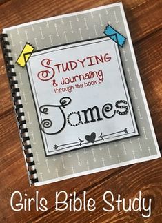 a bible study book with the title studying and journaling through the book's names