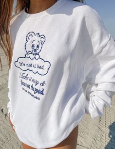 Be positive and cute in our It's Not All Bad Crewneck Sweatshirt! The Unisex Sizing makes the sweatshirt run slightly larger than your average sweatshirt for women. Most men find their normal size to be more snug. If you want a slightly looser fit, size up one size. PLEASE BE SURE TO INPUT YOUR CORRECT SIZE/COLOR + SHIPPING ADDRESS. We will not be responsible if it is incorrect! SHIPS OUT IN 1-2 WEEKS WE WILL NOT BE RESPONSIBLE FOR EXTRA SHIPPING FEES (VARIES IN COUNTRIES) AFTER ORDERING, YOU WI Be Positive, Sweatshirt For Women, Dress Codes, Crewneck Sweatshirt, No Response, Crew Neck Sweatshirt, Graphic Sweatshirt, Loose Fitting, Ships