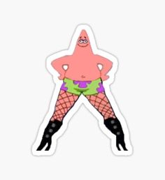 an image of a cartoon character wearing fishnet stockings and knee high boots sticker