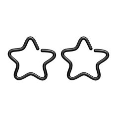 two black plastic stars on a white background