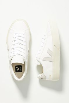 Veja Women Sneakers, White Work Sneakers, Vejas Campo Sneaker, White Sneakers Women’s, Veja Shoes Outfit Women, Women’s White Sneakers, Veja Sneakers Outfit Women, Cool Sneakers Women, Europe Sneakers