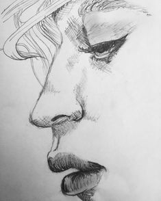 a pencil drawing of a man's face