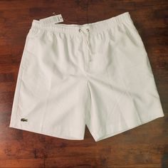 White Lacoste Shorts Sz Various Lacoste Clothing, Mens White Shorts, Canvas Bag Design, Creative T Shirt Design, Street Style Outfits Men, Mens Casual Dress Outfits, Mens Fashion Casual Outfits, Lacoste Men, Mens Casual Dress