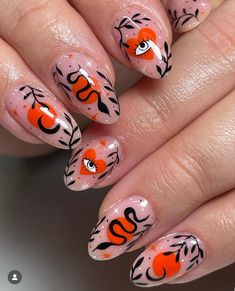 Halloween Nail Ideas, Witch Nails, Witchy Nails, Nagellack Trends, Nails Polish, Nail Swag, Black Nail, Halloween Nail Designs, Halloween Nail