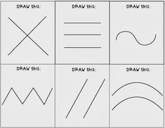 four different types of lines that are drawn on paper