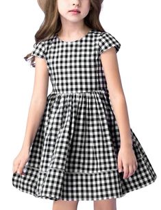 Casual Dress Long Sleeve, Casual Dress Short, Black And White Plaid Dress, Casual Dress Long, Plaid Dresses, Wear Black Dresses, Dresses For Kids, Red Plaid Dress