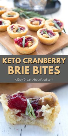 keto cranberry brie bites on a cutting board