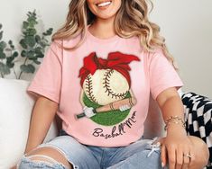 ABOUT OUR Baseball Mom T-Shirt, Baseball Shirt For Women, Sports Mom Shirt, Mothers Day Gift, Cute Baseball Tee, Baseball Mom Gift, Baseball Lover   👉 Unisex T-shirt - 100% Airlume combed and ringspun cotton  - Soft cotton and quality print make users fall in love with it over and over again.  - These t-shirts have-ribbed knit collars to bolster shaping. - Printed and shipped from the USA CARE INSTRUCTIONS - Wash inside out with like colors. - Tumble dry or hang to dry. - Try not to iron direct Sporty Crew Neck T-shirt For Mother's Day, Sporty Short Sleeve Tops For Mother's Day, Baseball Mom Gifts, Baseball Mom Shirt, Sports Mom Shirts, Baseball Mom Shirts, Women Sports, Baseball Shirt, Sports Mom