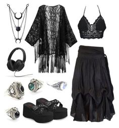 Dark Hippie, Hippie Goth, Mode Hippie, Whimsy Goth, Alt Outfits, Estilo Hippie, Swaggy Outfits, Fairy Grunge, Hippie Outfits