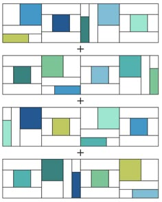 the same pattern is shown in different colors, but each has one color on it