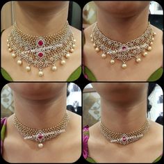 South Indian Double Detachable Diamond Neck Choker Diamond Circle Necklace, Real Diamond Necklace, Diamond Jewelry Set, Designer Diamond Jewellery