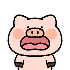 a cartoon pig with an angry look on its face and hands in front of it