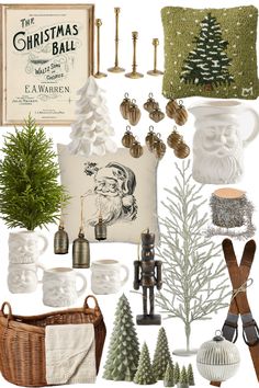 a collage of christmas decorations and other items