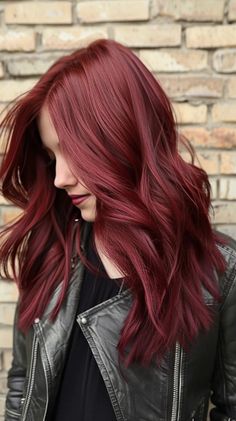 Deep Cherry Red Hair, Cherry Brown Hair, Red Hair Inspiration, Cherry Red Hair, Dyed Tips, Wine Hair, Red Hair Inspo, Perfect Hair Color, Inner Confidence