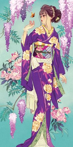 Anime Kimono, Geisha Art, Japon Illustration, 캐릭터 드로잉, Arte Sketchbook, Japan Art, Monster Hunter, Neon Genesis Evangelion, Manga Illustration