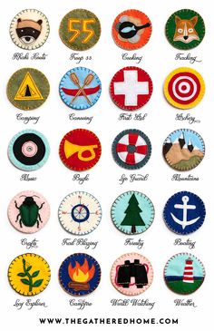 an image of different badges with the names and numbers on them, all in different colors