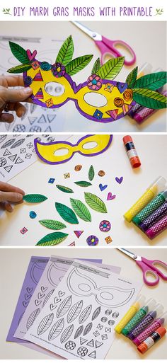 this is an easy and fun mask craft for kids to do with the mardi gras masks