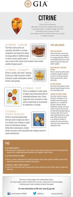 Citrine-Buying-Guide. GIA (111214) Gemstones Chart, November Birthstone, Chakra Crystals