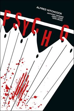 a poster with blood splattered on it and the words psych c in red