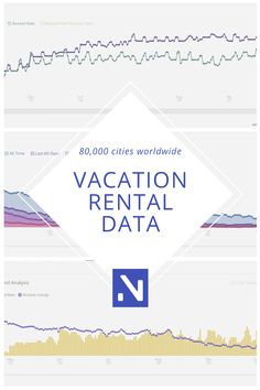 the words vacation rental data are shown in blue and yellow, along with an image of a