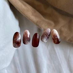 Ice Coffee Nails, Coffee Marble Nails, Iced Coffee Nails, Coffee Inspired Nails, Coffee Colored Nails, Coffee Nails Designs, Coffee Nail Art, Ombre French Nails, Beauty Hacks Nails