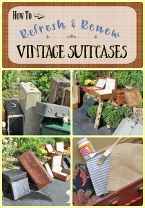 several pictures of old suitcases with the words how to refresh and reveal vintage suitcases