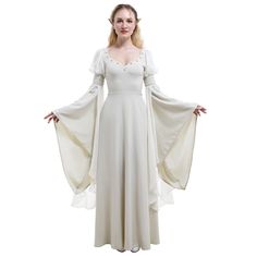 Find Medieval Renaissance Handmade White Dress Retro Costume Gown on eBay in the category Clothing, Shoes & Accessories>Specialty>Costumes, Reenactment, Theater>Reenactment & Theater>Medieval & Renaissance. Fairy Dress Fantasy, Historical Gowns, Dress Bell Sleeves, Elf Dress, Fest Outfits, Medieval Costume, Retro Costume, Dress Retro, Medieval Dress