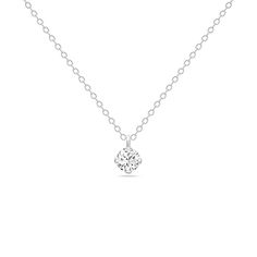 Our sparkling diamond necklace features a natural round brilliant cut VS quality natural diamond set in a four prong sliding bail setting along with a sturdy 1.3mm cable chain and spring clasp for additional security! Our classic solitaire necklace is available in your choice of .10 Ct and .15 Ct diamond sizes. This necklace is made of 14k Solid Gold and offered in three custom gold colors: White Gold and Yellow Gold. Perfect for your daily dose of luxury. ✨ Features ✨ • Ready To Ship. • Made in Minimalist Lab Grown Diamond Round Cut Necklace, Delicate 14k Gold Solitaire Necklace With Prong Setting, Minimalist Lab Grown Diamond Necklace With Single Diamond, Minimalist White Gold Necklace With Lab Grown Diamonds, Everyday Brilliant Cut Round Diamond Necklace, Minimalist Brilliant Cut Lab Grown Diamond Necklace, Everyday Solitaire Necklace In Diamond White With Brilliant Cut, Everyday Diamond White Solitaire Necklace With Brilliant Cut, Lab Grown Diamond Round Pendant Necklace With Brilliant Cut