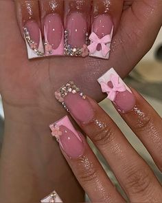 Soft Lifestyle, French Tip Acrylic Nails, Hello Kitty Nails, Short Square Acrylic Nails, Unique Acrylic Nails, Soft Nails