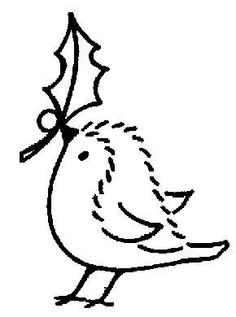 a black and white drawing of a bird with an umbrella on it's head