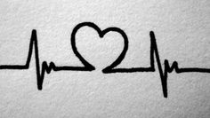 a drawing of a heart and heartbeat with the word i love you written on it