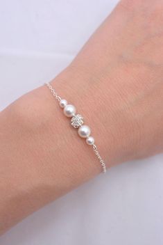 Bridesmaid Pearl Bracelet, Pearl Bracelets, Bridesmaid Jewelry Sets, Santa Fe Nm, Bridesmaid Bracelet, Silver Chain Bracelet, Silver Jewelry Handmade