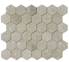 hexagonal marble mosaic tile in grey