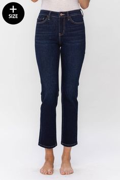 Elevate your denim game with our High Rise Ankle Slim Straight Jeans now available in plus size. Made from luxurious comfort stretch denim, these ankle straight jeans offer a slim fit that will flatter your figure and keep you looking stylish. Perfect for any occasion, these jeans are a must-have for any fashion-forward individual. Rise: 10" Inseam: 28" Leg Opening 13 1/2" Pretty Jeans, Ankle Straight Jeans, Color Jeans, Perfect Dark, Cardigan Top, Slim Straight Jeans, Dark Color, Spring Tops, Tops Fall