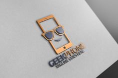 the geek phone logo has sunglasses on it