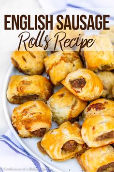 an easy homemade sausage rolls recipe on a white plate