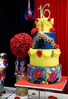 an image of a birthday cake with flowers and decorations on the top, as seen on instagram