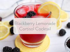 blackberry lemonade cortisol cocktail with blackberries on the side