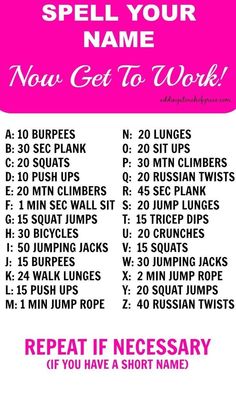 (paid link) ?Special Offers  ?Women's Collection Your Name Workout, Name Workout, Spell Your Name Workout, Loose Weight In A Week, Spell Your Name, Popular Workouts, I Work Out, Easy Workouts