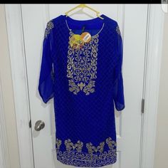 Bust 20 Inches. Size 40. Fits M To L. Pet Free Smoke Free Home Open To All Offers Questions? Leave A Comment Below! Royal Festive Kurta For Eid, Blue Self Design Salwar Kameez For Eid, Blue Salwar Kameez With Self Design For Eid, Royal Long Sleeve Sets For Eid, Bollywood Style Blue Lawn Suit For Navratri, Blue Bollywood Lawn Suit For Navratri, Bollywood Blue Lawn Suit For Navratri, Navratri Blue Bollywood Lawn Suit, Blue Straight Kurta Salwar Kameez With Self Design