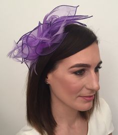 Alicia is a purple organza with feather fascinator on a satin headband.   An elegant piece to complete your overall look coming in a lovely purple colour Mini Hats, Wedding Hair Piece, Feather Fascinator, Headband Bridal, Wedding Fascinators, Feather Fascinators, Wedding Hair Pieces, Bridal Headband, Day Wedding