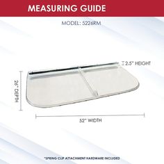 the measurement guide is shown with measurements for each part of the tray and how to use it