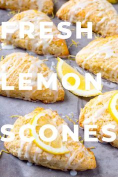 fresh lemon scones on a baking sheet