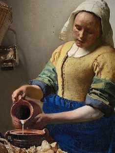 a painting of a woman pouring water from a pitcher