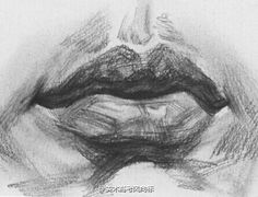 an image of a pencil drawing of a woman's lips