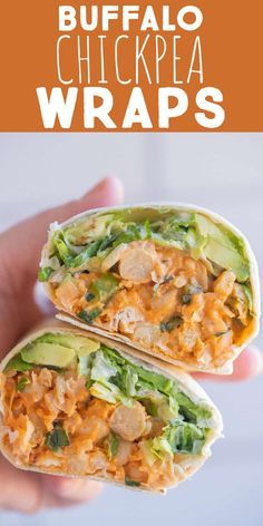 Few Ingredient Vegetarian Dinner, Vegan Buffalo Chickpea Wrap, Vegetarian Buffalo Wrap, Lunch Recipes With Hummus, Vegan Buffalo Wrap, Vegetarian Food Prep For The Week, High Protein Chickpea Salad, Vegaterian Meals Healthy, Easy High Protein Vegetarian Recipes