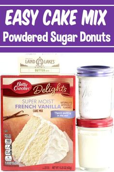 Easy Donut Recipe Baked Pampered Chef Donut Mix Recipes, Box Cake Mix Donuts Fried, Donuts Using Cake Mix Recipe, Cake Mix Donuts Fried, Yellow Cake Mix Donuts Baked, Powder Donut Cake, Cake Batter Donuts Baked