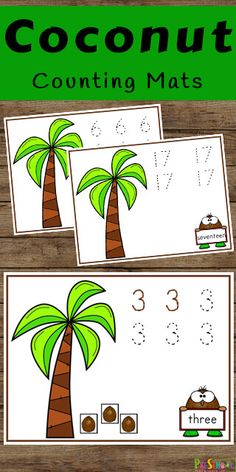 the printable counting mats for coconut trees